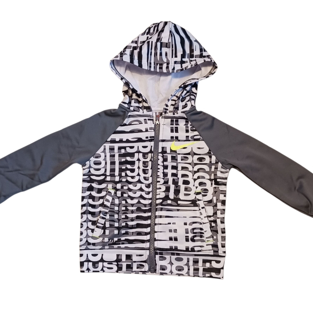 Nike Boys Size 2T Therma Dri fit hoodie zip Smoke Gray Little boys hoodie